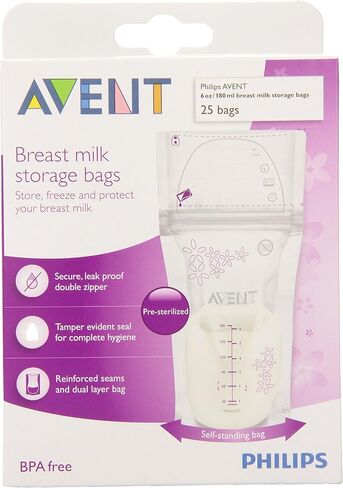 Philips AVENT Breast Milk Storage Bags, 6 Ounce, 25 Count in Kuwait