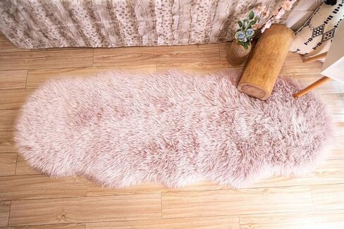 سجادة STAOLENE فائقة النعومة من فراء الغنم الصناعي باللون الوردي، سجادة بجانب السرير، سجادة داخلية منفوش قابلة للغسل، سجادة لغرفة النوم وأريكة الأرضية وغرفة المعيشة in Kuwait