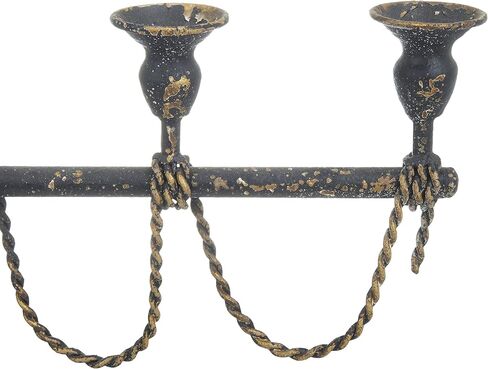 Deco 79 Vintage Metal Candelabra, Pillar Candle Holders Decorative Candlestick Holder for Home Decor, Wedding, Dinning, Party, 24" L x 8" W x 22" H, Brown in Saudi Arabia