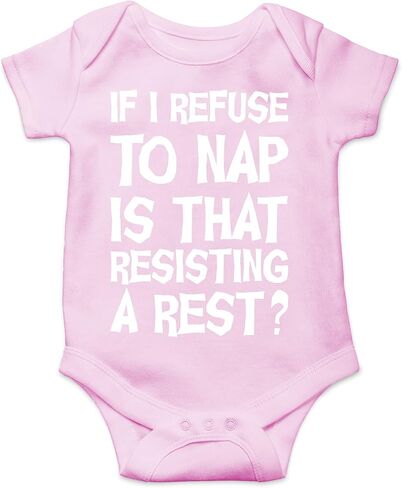 AW Fashions If I Refuse To Nap Is That Resisting A Rest? - Police Officer Daddy - Cute One-Piece Infant Baby Bodysuit in Saudi Arabia