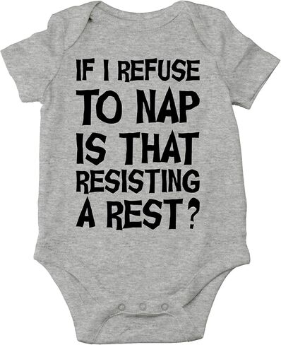 AW Fashions If I Refuse To Nap Is That Resisting A Rest? - Police Officer Daddy - Cute One-Piece Infant Baby Bodysuit in Saudi Arabia
