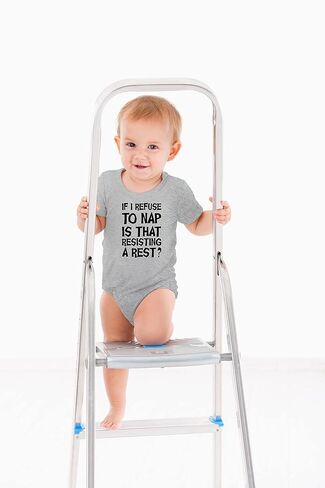 AW Fashions If I Refuse To Nap Is That Resisting A Rest? - Police Officer Daddy - Cute One-Piece Infant Baby Bodysuit in Saudi Arabia