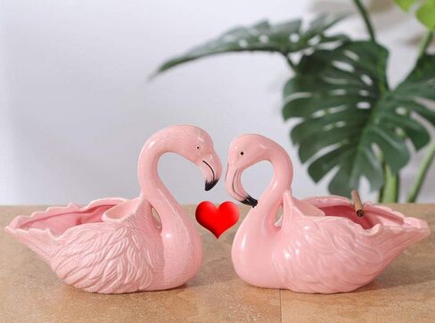 FUYU Pink Flamingo Creative Ceramic Cigarettes Ashtray Women's Smoking Ashtray Fancy Gift Decor Home Office in Kuwait