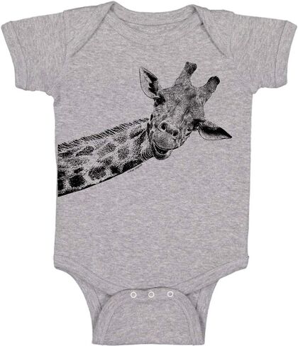 Indigo Legend Giraffe Baby Bodysuit Artist-Designed, Hand Screen-Printed in the USA, Limited Edition in Saudi Arabia