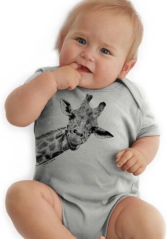 Indigo Legend Giraffe Baby Bodysuit Artist-Designed, Hand Screen-Printed in the USA, Limited Edition in Saudi Arabia