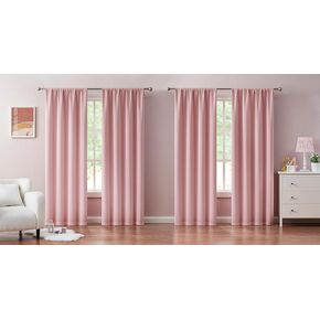 Hopscotch | Ethan Collection | Blush Rod Pocket Blackout Curtain Panel Set, 38" x 63", 4 Pieces in Kuwait