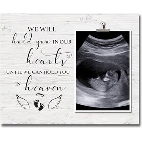 ZENNLAB Miscarriage Picture Frames for Pregnancy Loss, Baby Loss Remembrance Keepsake-We Will Hold You In Our Heart, Miscarriage Gift for Mother, Parents, Infant Loss Gifts