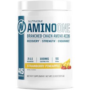 NutraOne Nutrition AminoOne, Branched-Chain Amino Acids, Post Workout Recovery, Premium Hydration, Build Muscle – Strawberry Pineapple* in Kuwait