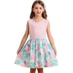 Bonny Billy Girl's Floral Print Cotton Beach Summer Tank Dresses