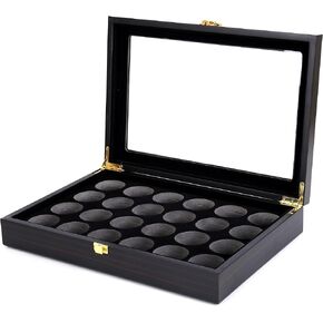 Hockey Puck Display Case Shadow Box with Locks for Hockey Puck (Balls not Included) (Red,6)