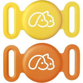 حامل CAISATEQ Airtag لطوق الكلب مقاوم للماء وخفيف الوزن ومقاوم للغبار وحافظة Airtag فائقة المتانة لطوق الكلب وحامل طوق الحيوانات الأليفة متوافق مع Apple AirTag