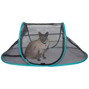 Nala and Company - The Cat House Outdoor Pet Enclosure for Indoor Cats - 43" x 23" x 18" - Portable, View, Pop Up Lounger Tent for Deck, Patio, Porch, Yard, Balcony & RV Travel - with Storage Pouch in Saudi Arabia