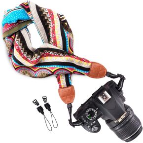 حزام حزام كتف من Wolven ناعم برقبة الكاميرا متوافق مع جميع كاميرات DSLR/SLR// الكاميرا الرقمية (DC)/الكاميرا الفورية، نيكون/كانون/ سوني/ بينتاكس/أوليمبودي/ليكا / فوجي فيلم وما إلى ذلك، متعدد الألوان in Kuwait