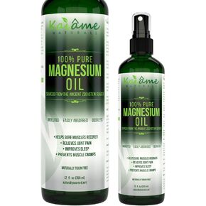 Kaiame Naturals Magnesium Oil Spray, Large 12 oz, Undiluted, Pure and Organic, Sourced from Ancient Zechstein Seabed in Saudi Arabia