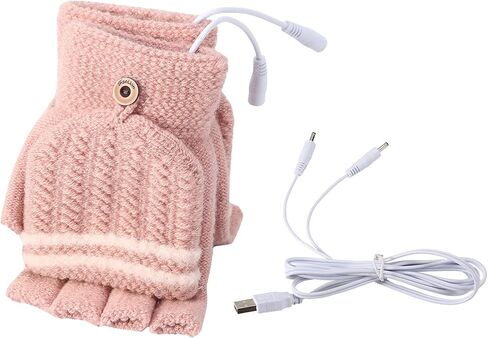 قفاز تدفئة USB للرجال والنساء، مدفئات يد USB لشتاء دافئ بأصابع كاملة ونصف أصابع دافئة لليد قفازات تدفئة USB للكمبيوتر المحمول in Kuwait
