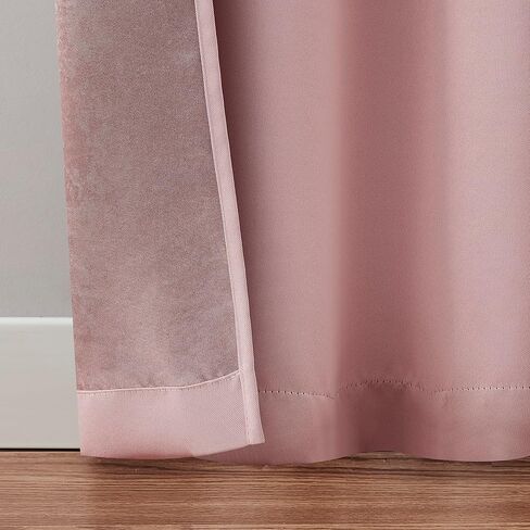 Hopscotch | Ethan Collection | Blush Rod Pocket Blackout Curtain Panel Set, 38" x 63", 4 Pieces in Kuwait