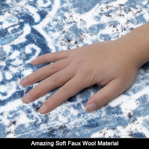 HEBE Boho Round Area Rug 4Ft Non Slip Washable Rug for Living Room Bedroom Vintage Distressed Medallion Round Rug Soft Circle Rug Throw Carpet for Dining Room Bathroom Nursery in Kuwait