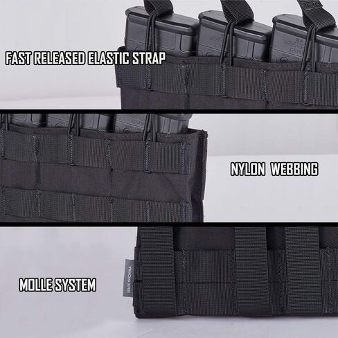 حقيبة IDOGEAR ثلاثية مفتوحة من الأعلى مقاس 5.56 مم MOLLE Mag حامل مجلة متعدد الأغراض للرياضات الخارجية in Kuwait