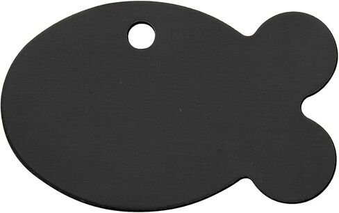 10 Fish Shape Blank ID Name Tag Disc Pet ID Tags for Stamping or Engraving (Black) in Kuwait