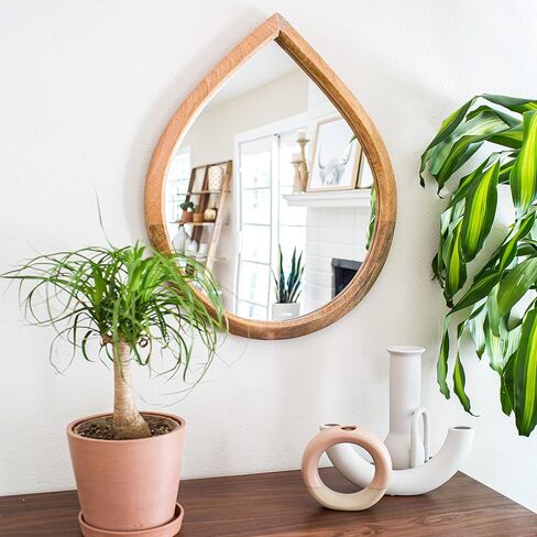 POLY & BARK Mira Teardrop Mirror, Natural in Kuwait