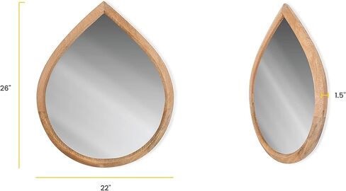 POLY & BARK Mira Teardrop Mirror, Natural in Kuwait