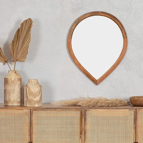 POLY & BARK Mira Teardrop Mirror, Natural in Kuwait