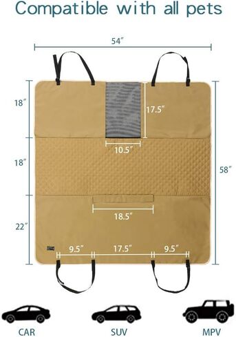 Petsfit غطاء مقعد السيارة للكلب للمقعد الخلفي، أرجوحة مضادة للماء ومضادة للخدش ومضادة للانزلاق، غطاء المقعد الخلفي للكلب لحماية السيارة من الأوساخ وفراء الحيوانات الأليفة، أزرق داكن in Kuwait