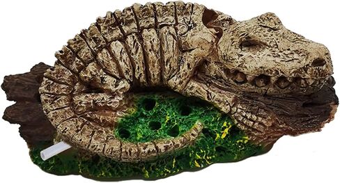 Hamiledyi Aquarium Alligator Air Bubbler Decorations,Oxygen Bubbler Resin Crafts Connect Air Pump for Fish Tank. in Saudi Arabia