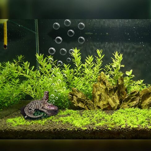 Hamiledyi Aquarium Alligator Air Bubbler Decorations,Oxygen Bubbler Resin Crafts Connect Air Pump for Fish Tank. in Saudi Arabia