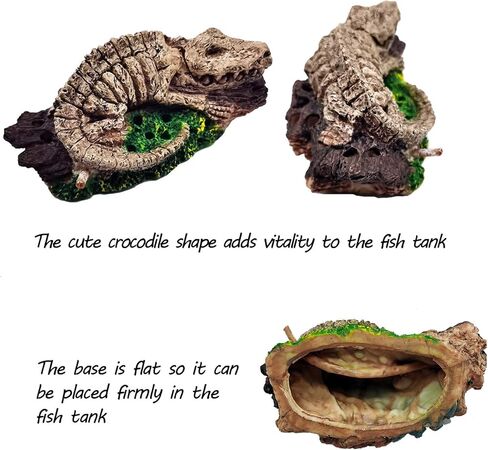 Hamiledyi Aquarium Alligator Air Bubbler Decorations,Oxygen Bubbler Resin Crafts Connect Air Pump for Fish Tank. in Saudi Arabia