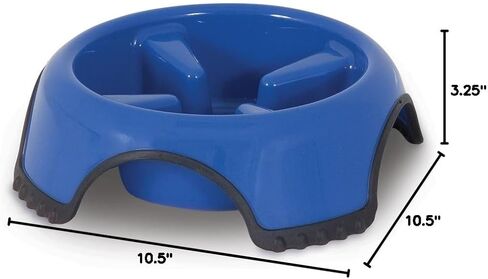 JW Skid Stop Slow Feed Bowl, Blue, Large (23496) in Saudi Arabia