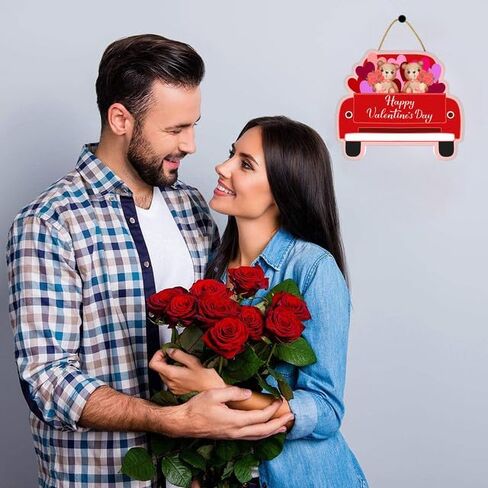 SRongmao (11x10) في لافتة باب عيد الحب السعيد، لافتة ترحيب للباب الأمامي، الشرفة، شاحنة المزرعة الحمراء، لافتة جدار ديكور للمنزل، المطبخ، المزرعة، ديكورات عيد الحب الموسمية in Kuwait