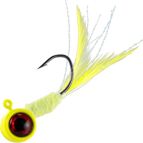 Dr.Fish 10 Pack Marabou Feather Jigs Fishing Jig Heads Round Ball Fishing Jig Hook Lures for Bass Crappie Trout Walleye Panfish Bluegill Freshwater 1/16oz 1/8oz 3/16oz 1/4oz in Saudi Arabia