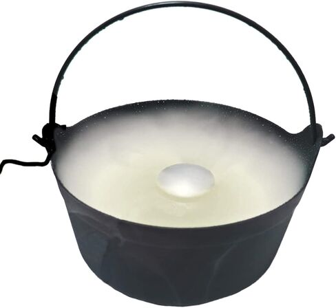 مرجل أسود على شكل فقاعات مقاس 35.56 سم مع ضباب أخضر غامض مخيف (مع خيارات الألوان) - رائع لتزيين الهالوين، والحفلات، ودلو الحلوى - تتضمن الغلاية مقبضًا - قطر 35.56 سم in Kuwait