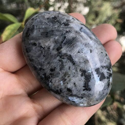 Oval Palm Stone, Enegry Worry Pocket Stones Healing Crystal Pebble Soap Shaped, Black Obsidian in Saudi Arabia