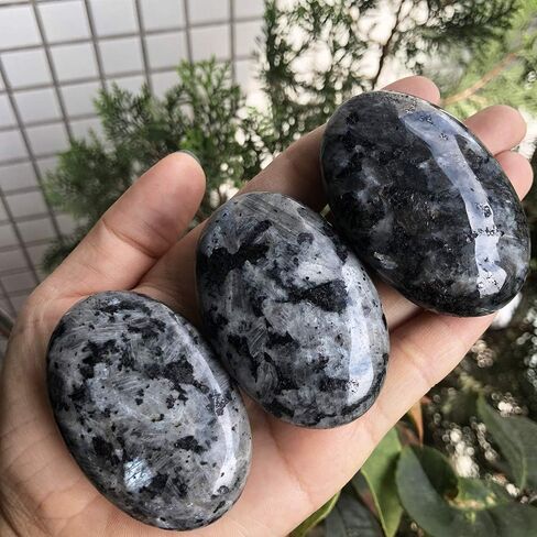Oval Palm Stone, Enegry Worry Pocket Stones Healing Crystal Pebble Soap Shaped, Black Obsidian in Saudi Arabia