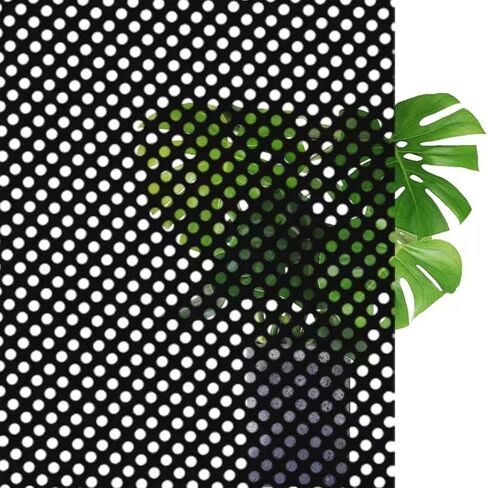 شان مول غشاء نافذة اسود للخصوصية، ملصقات نافذة زجاجية شبكية، غطاء نافذة ديكوري، ملصق نافذة لاصق ثابت غير لاصق للمنزل والمكتب (اسود، 17.7 انش × 78.7 انش) in Kuwait