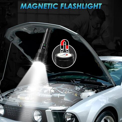 FUROLD Rechargeable LED Flashlights High Lumens, 900,000 Super Bright High Powerful Flash Light,5 Modes, IPX7 Waterproof,Handheld Powerful Flashlights for Emergency Camping Hiking in Kuwait