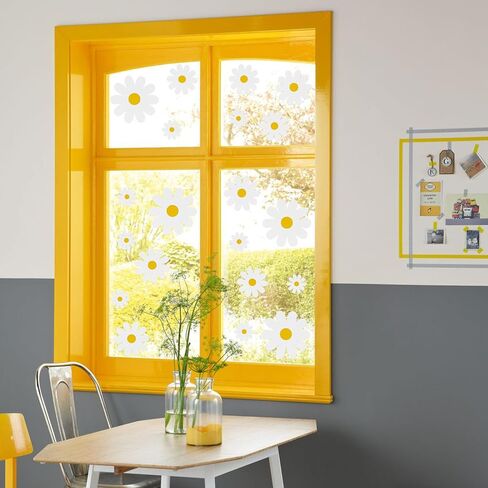 ملصق نافذة من Keaziu Daisy مزهرية زهرة الأقحوان لمستلزمات حفلات الحصاد المنزلية ومتجر زجاج نافذة الفصل الدراسي وهدايا تزيين ومستلزمات الحفلات in Kuwait