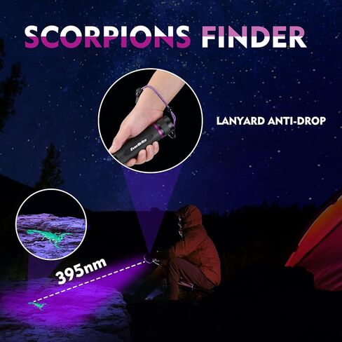مصباح يدوي EverBrite للأشعة فوق البنفسجية، 51 مصباح LED أسود، مصباح يدوي أسود 395 نانومتر للكشف عن بول الحيوانات الأليفة، السجاد، العقارب وحشرات السرير، البطاريات متضمنة in Kuwait