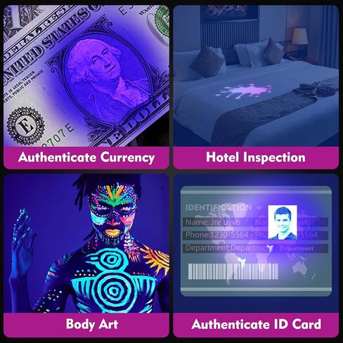 مصباح يدوي EverBrite للأشعة فوق البنفسجية، 51 مصباح LED أسود، مصباح يدوي أسود 395 نانومتر للكشف عن بول الحيوانات الأليفة، السجاد، العقارب وحشرات السرير، البطاريات متضمنة in Kuwait