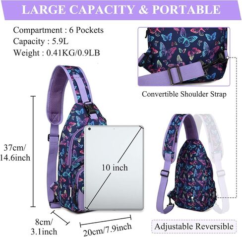 VASCHY Sling Bag for Men Women, One Strap Over the Shoulder Cross Body Backpack Chest Bag for Hiking/Travel/Outdoor in Saudi Arabia