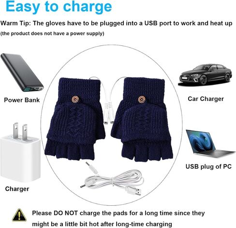 الرجال والنساء USB قفازات ساخنة القفاز الحياكة الأيدي كامل الأصابع ونصف أصابع دافئة اليد قفازات الكمبيوتر المحمول الشتاء هدية الأزرق الداكن in Kuwait
