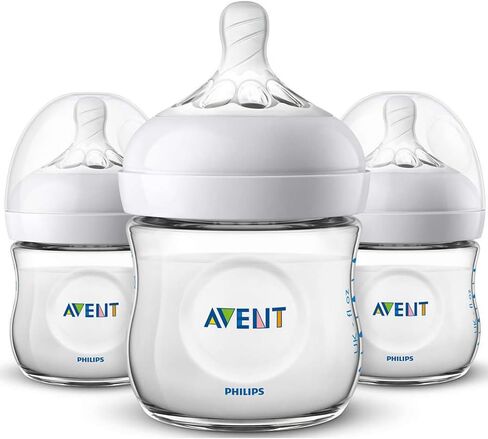 Philips AVENT Natural Baby Bottle, SCF010/39, Blue, 4 Ounce (Pack of 3) in Saudi Arabia