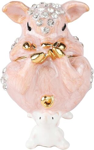 FASSLINO صناديق حلية الفأر اللطيفة المفصلية المطلية يدويًا على شكل حيوانات زينة هدية فريدة لديكور المنزل in Kuwait