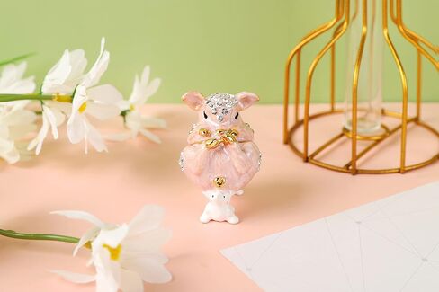 FASSLINO صناديق حلية الفأر اللطيفة المفصلية المطلية يدويًا على شكل حيوانات زينة هدية فريدة لديكور المنزل in Kuwait