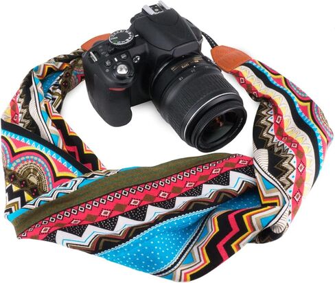 حزام حزام كتف من Wolven ناعم برقبة الكاميرا متوافق مع جميع كاميرات DSLR/SLR// الكاميرا الرقمية (DC)/الكاميرا الفورية، نيكون/كانون/ سوني/ بينتاكس/أوليمبودي/ليكا / فوجي فيلم وما إلى ذلك، متعدد الألوان in Kuwait