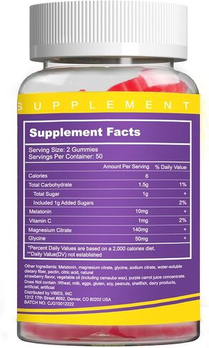 EAZGOO علكات الميلاتونين 10 ملغ، مكمل غذائي الميلاتونين 100 علكة بنكهة الفراولة، كمية تكفي 50 يومًا in Kuwait