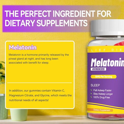 EAZGOO علكات الميلاتونين 10 ملغ، مكمل غذائي الميلاتونين 100 علكة بنكهة الفراولة، كمية تكفي 50 يومًا in Kuwait