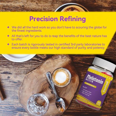 EAZGOO علكات الميلاتونين 10 ملغ، مكمل غذائي الميلاتونين 100 علكة بنكهة الفراولة، كمية تكفي 50 يومًا in Kuwait